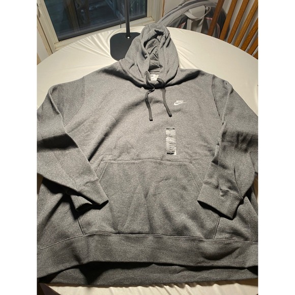 Nike Other - Nike Sportswear Club Fleece Hoodie Mens 3XLT Gray Pullover BV2654-071 Tall